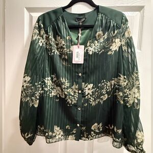 NWT Ted Baker Eveliin Meadov Sweep print long sleeved blouse